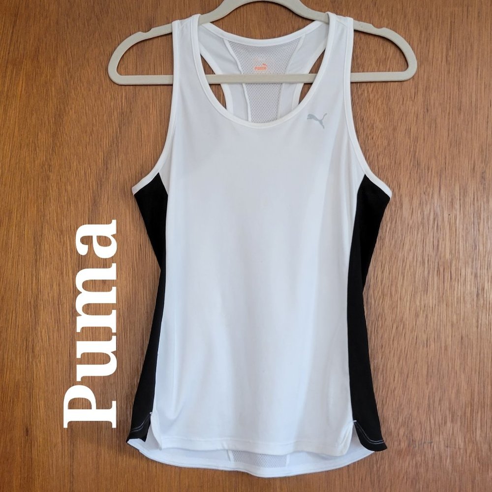 ❣️HP❣️Puma Sport Lifestyle black & white cool cell logo tank top Sz: M